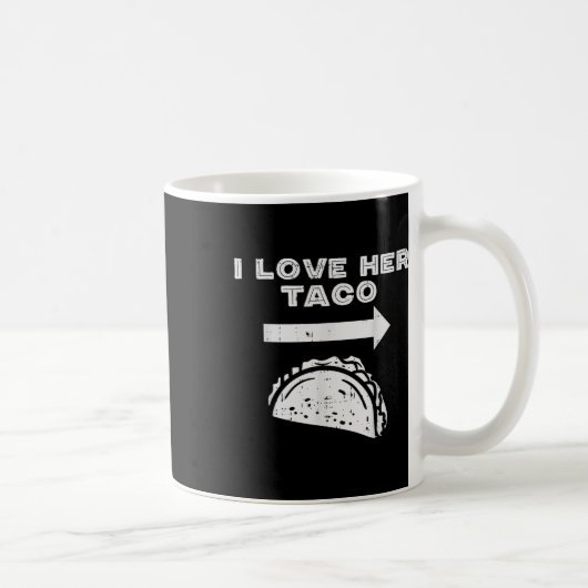 私は彼女のタコマッチングカップルCinco de Mayo Men大好き コーヒーマグカップ (右)