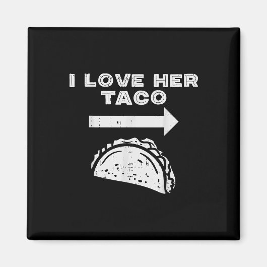 私は彼女のタコマッチングカップルCinco de Mayo Men大好き マグネット (正面)