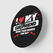 私は彼女のハートが大好きだ ラウンド壁時計 (傾斜)