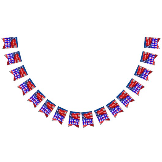 私は彼女のヒラリー・クリントン大統領選挙に参加している バンティングフラッグ (全)