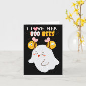 私は彼女のブビーチ面白いハロウィンカップルの夫B愛 カード (黄色い花)