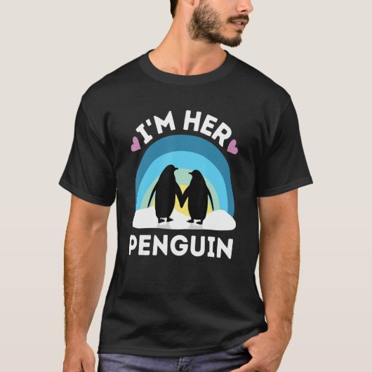 私は彼女のペンギン – かわいいカップル Tシャツ (正面)