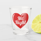 私は彼女のミスターライト赤いハート ショットグラス (正面)