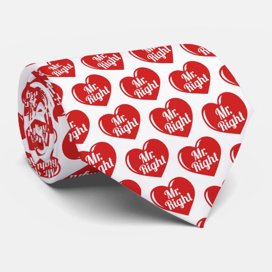 私は彼女のミスターライト赤いハート ネクタイ (ロール)