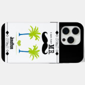 私は彼女のミスターMustache GroomビーチPalm Tree Case-Mate iPhoneケース (裏面 (横))