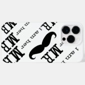 私は彼女のミスターMustache Groomsラザーの電話ケース Case-Mate iPhoneケース (裏面 (横))