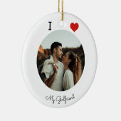 私は彼女の写真が大好きパーソナライズされた セラミックオーナメント (右)
