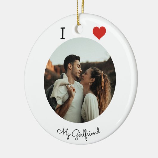 私は彼女の写真が大好きパーソナライズされた セラミックオーナメント (左)
