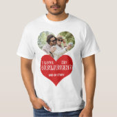 私は彼女の写真パーソナライズされたハートが大好き Tシャツ (正面)