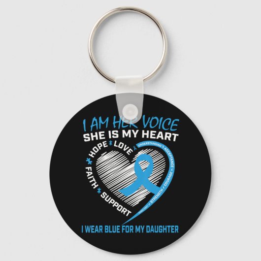 私は彼女の声は彼女は私のハート自閉症の意識クラス キーホルダー (正面)