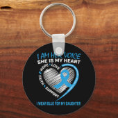 私は彼女の声は彼女は私のハート自閉症の意識クラス キーホルダー (正面)