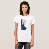 私は彼女の女性の自由の愛国心の像と一緒にいる Tシャツ (正面フル)