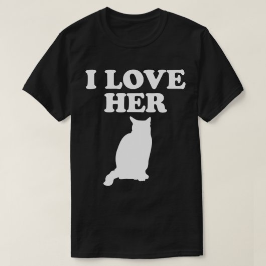 私は彼女の子ネコが大好き彼の鶏のマッチングcが好き tシャツ (デザイン正面)