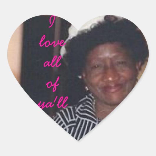 私は彼女の心の形のステッカーのすべての愛する ハートシール (正面)