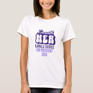 私は彼女の文字カマラハリス大統領2024に所属している Tシャツ
