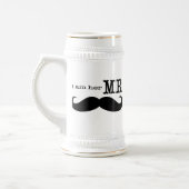 私は彼女の新郎レトロGroovy Handlebar Mustache氏 ビールジョッキ (左)