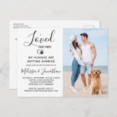 私は彼女の最初のペットフォモダントドッグを愛し結婚た インビテーションポストカード (正面/裏面)