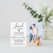 私は彼女の最初のペットフォモダントドッグを愛し結婚た インビテーションポストカード (スタンド正面)