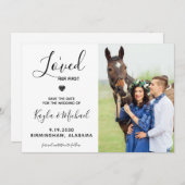 私は彼女の最初の写真モダン馬の結婚愛した セーブザデート (正面/裏面)