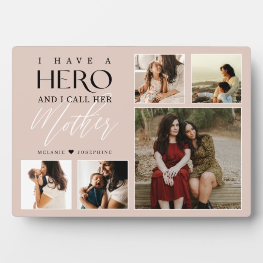 私は彼女の母の写真コラージュと呼ばれる英雄を持っている フォトプラーク (正面)
