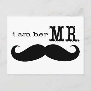 私は彼女の氏ですMustache Grooms Gifts ポストカード