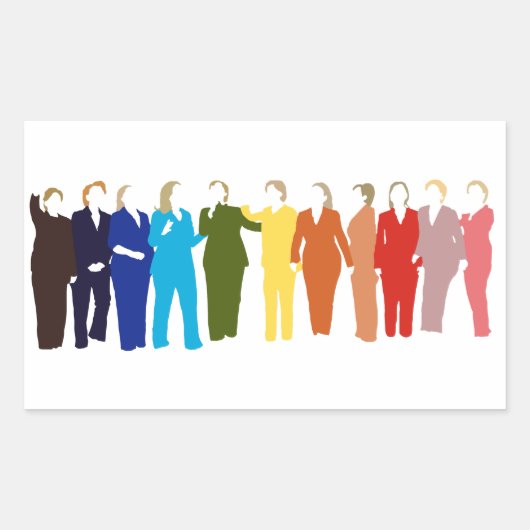 私は彼女の虹のステッカーを持っている 長方形シール (正面)