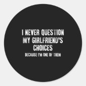 私は彼女の選択肢の彼氏に質問しない ラウンドシール (正面)