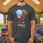 私は彼女の馬の写真カスタムTシャツが大好き Tシャツ<br><div class="desc">本当は誰が好きなの?彼女か馬か!この与え馬好きシャツで今日のバレンタインの彼氏への完璧なギフトおもしろい!Aは全ての馬好きと馬術を持っている!私は私のガールフレンドを愛する上のおもしろいツイスト、このシャツの引用文"私は私のガールフレンドの馬を愛する…馬の写真でパーソナライズお気に入りのする。COPYRIGHT © 2020 Judy Burrows, Black Dog Art - All Rights Reserved.私は彼女の馬の写真カスタムTシャツが大好き</div>