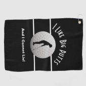 私は彼女の黒のための大きなパットのゴルファーのスポーツユーモアが好き ゴルフタオル (横)