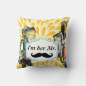 私は彼女のMr.マスタード黄色ひげフローラ枕 クッション (裏面)
