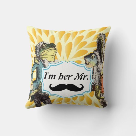 私は彼女のMr.マスタード黄色ひげフローラ枕 クッション (裏面)