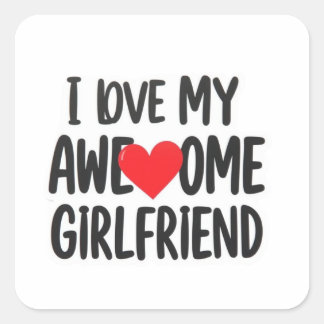 私は彼女を愛し素晴らしている スクエアシール