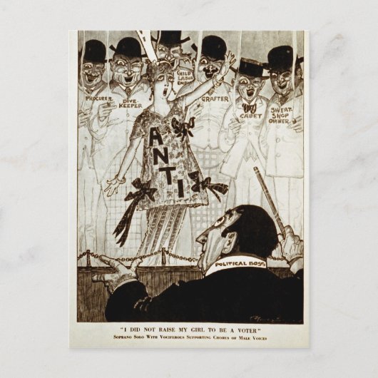 私は彼女を投票者に育てなかった ポストカード (正面)