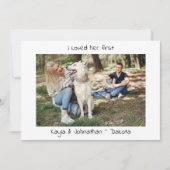 私は彼女を最初に愛しモダンた – 可愛いシンプル犬結婚の セーブザデート (正面)