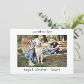 私は彼女を最初に愛しモダンた – 可愛いシンプル犬結婚の セーブザデート (スタンド正面)