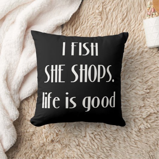 私は彼女を漁師買物をします釣り人の採取します クッション (ブランケット)