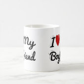 私は彼氏かわいい黒文字 コーヒーマグカップ (中央)