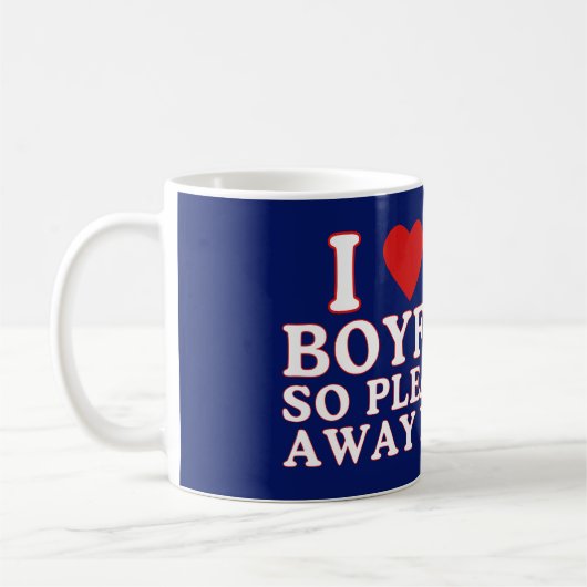 私は彼氏が大好きだから私から遠くにとどまって コーヒーマグカップ (左)