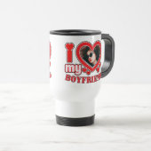 私は彼氏が大好きパーソナライズされた トラベルマグ (正面右)