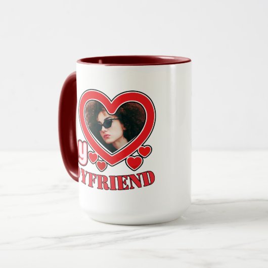 私は彼氏が大好きパーソナライズされた マグカップ (正面左)