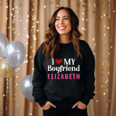 私は彼氏が大好き!エレガントカスタム黒 スウェットシャツ