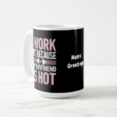 私は彼氏が熱いので気が付おもしろいく コーヒーマグカップ (正面左)