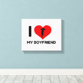 私は彼氏のハートが大好き キャンバスプリント (インサイチュ (ウッドフロア))