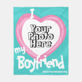 私は彼氏の夫婦の写真が大好き フリースブランケット (正面)