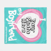 私は彼氏の夫婦の写真が大好き フリースブランケット (正面(横))