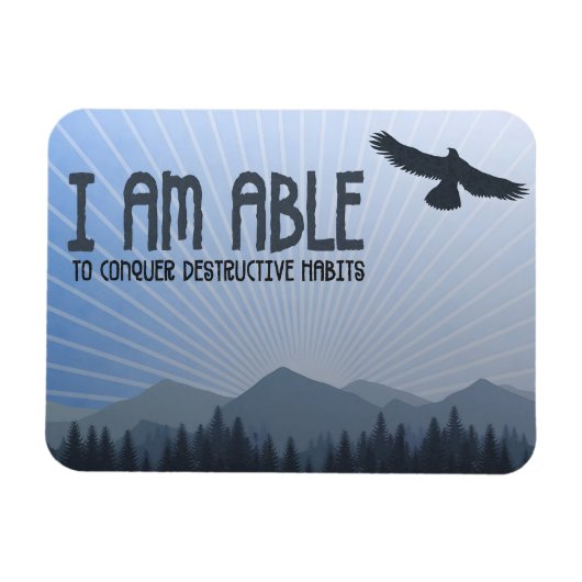 「私は征服できる」モチベーション確認フレックス マグネット (横)