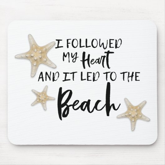 私は後を追ハートとビーチ引用文に至った マウスパッド (正面)