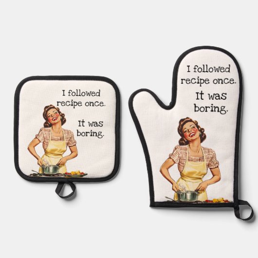 私は後を追レシピワンスレトロ主婦 鍋つかみ&鍋敷きセット (正面)