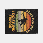 私は後を追愚かなことをするスノーボード3 フリースブランケット (正面(横))