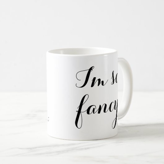 私は従ってファンシーでおもしろいでガーリーな白黒の上品あります コーヒーマグカップ (正面右)